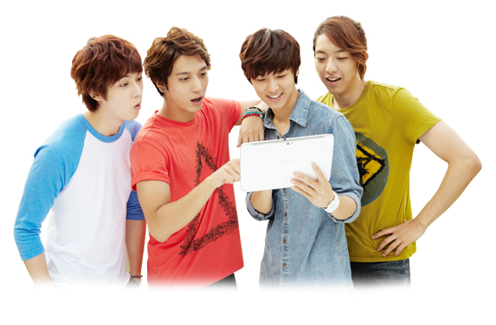 صورة Samsung كشفت عن إعلانها لجهازها اللوحي الجديد بالتعاون مع فرقة CNBLUE