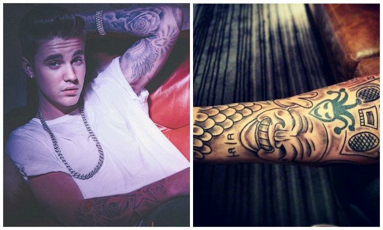 صورة المغني جستين بيبر حصل على وشم كوري + رأي مستخدمي الإنترنت الكوريين