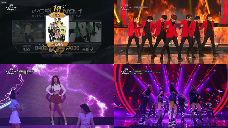 صورة آداءات الفرق على الـ M!Countdown في الحلقة الخاصة بالذكرى السنوية الـ 20 لقناة Mnet