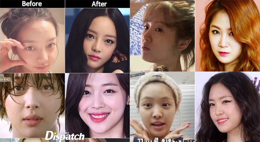 صورة [رأي مستخدمي الإنترنت] صور فنانات الكيبوب قبل وبعد المكياج