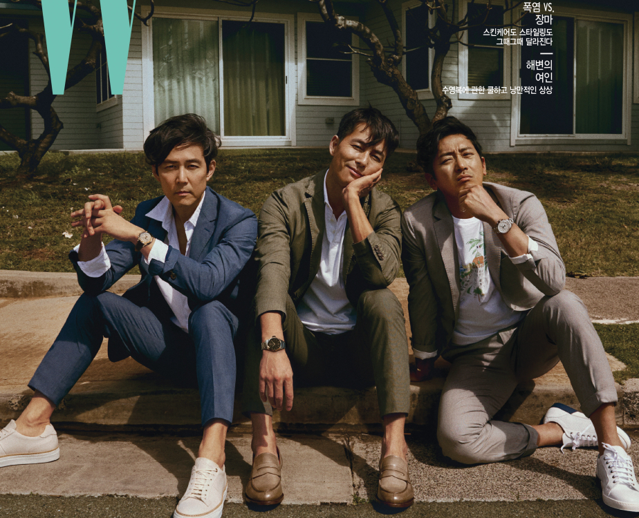 صورة [الآراء] غلاف مجلة W ضم مزيج وسامة خارق بجمع الممثلين الثلاثة جونغ وو سونغ، ها جونغ وو، و لي جونغ جاي
