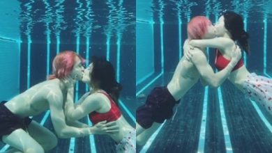 صورة [الآراء] هيونا وداون شاركا بصور لقبلتهما الحميمية تحت الماء