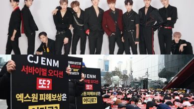 صورة أكثر من 800 معجبة اجتمعن في احتجاج منظم أمام مبنى CJ ENM للمطالبة بإعادة ترسيم فرقة X1