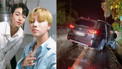 صورة [الآراء] تم الكشف عن صور للحادث الذي تعرضا له جونهي وجينهوان من فرقة آيكون بسبب مدير أعمالهما الذي كان يقود السيارة وهو مخمور